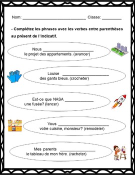 Les Verbes Comme Acheter et Commencer: WORKSHEETS/ACTIVITIES | TPT