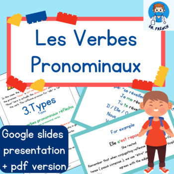 Preview of Les Verbes Pronominaux. French Reflexive Verbs Lesson & Activities- Slides & PDF