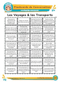 Preview of Les Voyages & les Transports - French Conversation Flashcards