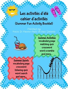 Preview of Les activities d'été/ Summer Activity booklet