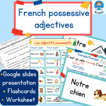 Preview of Les adjectifs possessifs - French possessive adjectives lesson and worksheet