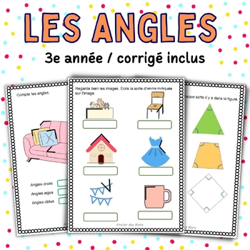 Preview of Les angles 3e année - French Angles Unit