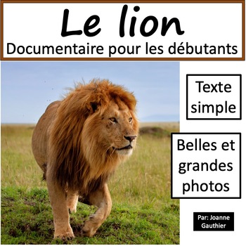 Les Animaux Le Lion By Ms Joanne Teachers Pay Teachers