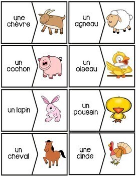 Animaux - Jouez au casse-tête by English French Shop | TpT