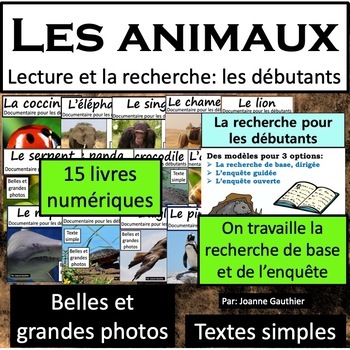 Preview of Les animaux: livres documentaires (Animals: French reading)