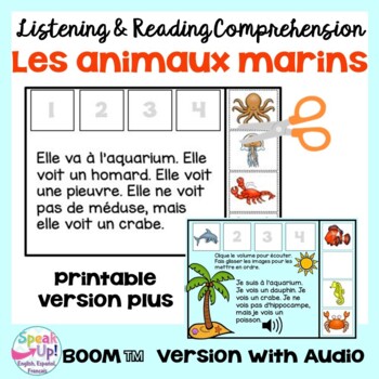 Les Animaux Marins Comprehension Orale Lecture Print Boom Cards French