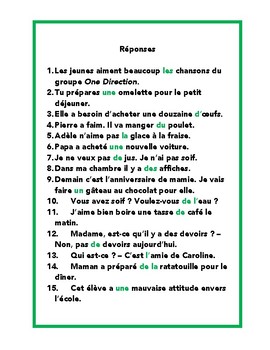 Les articles définis, indéfinis et partitifs, jeu à trous, game in French