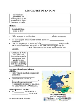 Preview of Les causes de la Seconde Guerre mondiale - Notes