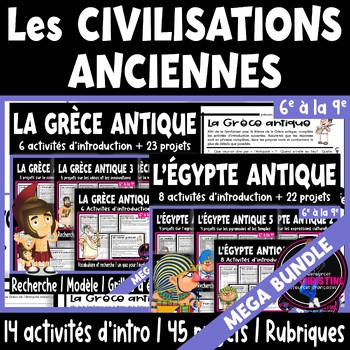 Preview of Les civilisations anciennes - La Grèce antique et l'Égypte antique - 45 projets