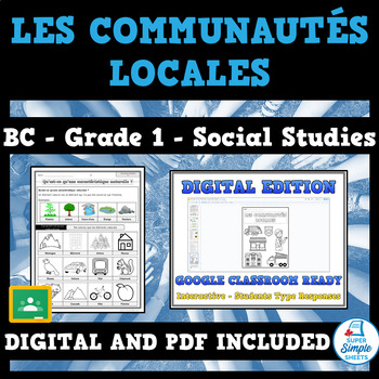 Preview of Les communautés locales - BC French Social Studies  - Grade 1 - GOOGLE/PDF