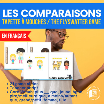 Preview of Les comparaisons TAPETTE À MOUCHES The Flyswatter Game for French class