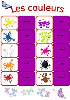 Les couleurs / Colors dominoes by World of Languages | TPT