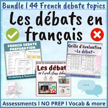 Preview of Les débats en français | Debate BUNDLE: plan, vocabulaire et guide de recherche