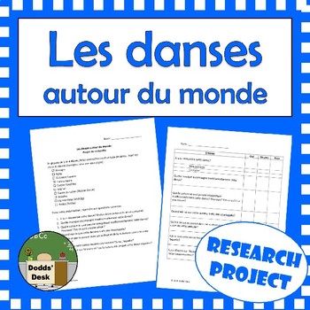 Preview of Les danses autour du monde PROJET de recherche (Dance project) French