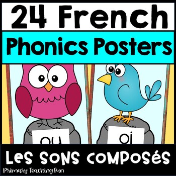 Preview of 24 French Phonics Posters and BINGO, les accents et les sons complexes