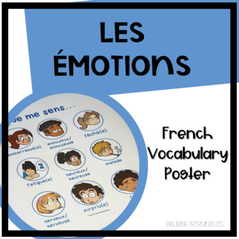 Preview of Les Émotions French Vocabulary Poster or Reference Page