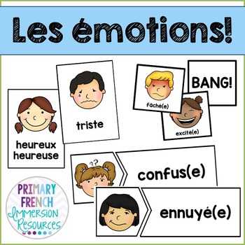 Preview of Les émotions - French emotions - flashcards and games