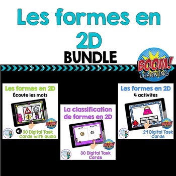 Preview of Les formes:  French 2D Shapes Digital Task Cards BUNDLE - BOOM Cards