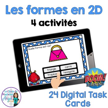 Preview of Les formes géométriques en 2D: French 2D Shapes Digital Task Cards - BOOM CARDS