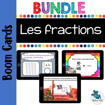Preview of BUNDLE Les fractions Boom cards French distance learning