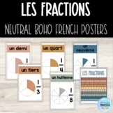 Les fractions: neutral boho posters (French)