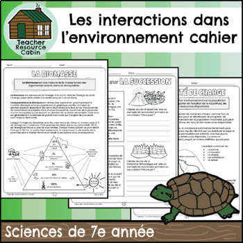 Preview of Les interactions dans l’environnement cahier (Grade 7 FRENCH Ontario Science)