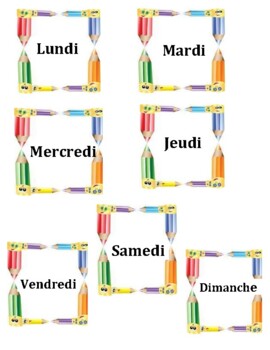 Preview of Les jours (French days of the week) Distance Learning worksheets.
