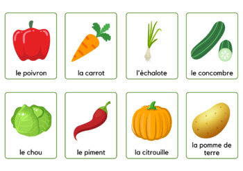 Preview of Les légumes [FLASH CARDS]