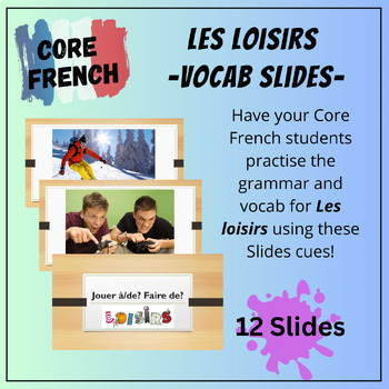 Preview of Les loisirs Les intérêts Slides Flashcards Hobbies Speaking