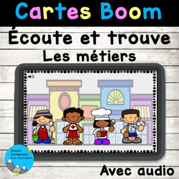 Preview of Les métiers dans la communauté écoute le vocabulaire French jobs community Boom™