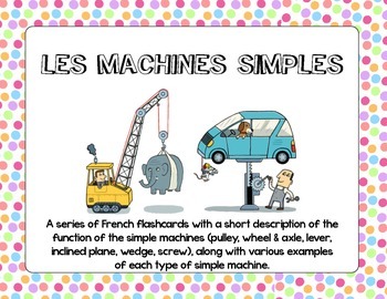 Les machines simples - Simple Machines Flashcards by Madame Oui | TpT