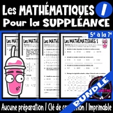 Les mathématiques I Pour la suppléance I French Math I BUNDLE 1