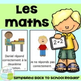Les maths | French Back to School Reader | Printable | français