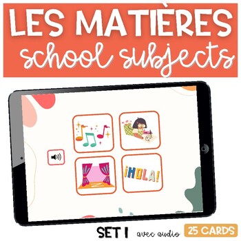 Preview of Les matières à l' école - French School Subjects BOOM CARDS
