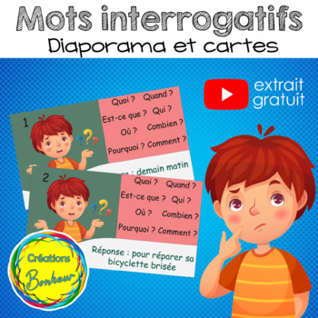 Preview of Les mots interrogatifs - diaporama et cartes