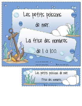 Preview of Les nombres dans la mer (math number activities)