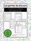 French Immersion Parts of Speech Worksheet Pack