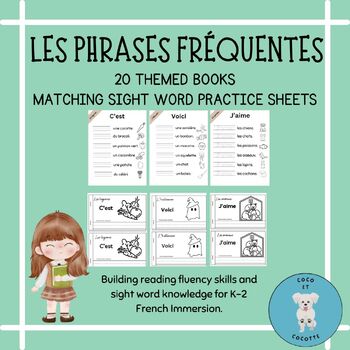 Preview of Les phrases fréquentes-Predictable Sight word sentences-Grades K-2