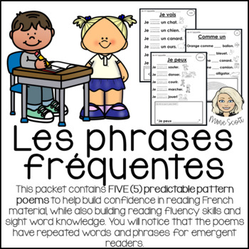 Preview of Les phrases fréquentes - Predictable Sight Word Poems - Primary French Immersion