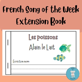 Preview of Les poissons!  Alain le Lait  **Extension Book and Flashcards