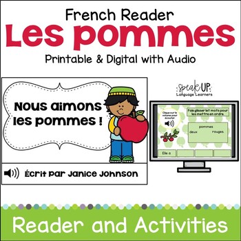 Preview of Les pommes French Apples Reader for Fall - Print & Digital with Audio