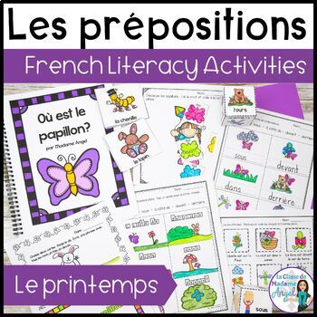 Preview of Les prépositions | French Spring Preposition Activities and Printables