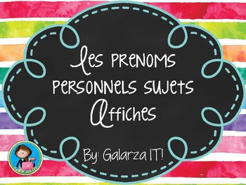 Preview of Les pronoms personnels sujets-Affiches, (Personal Pronouns Vertical Posters)