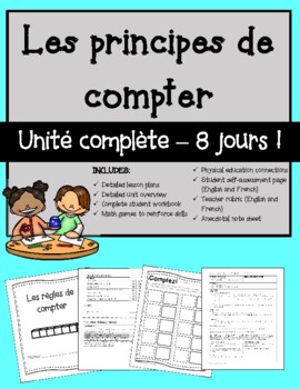 Preview of Les principes de compter (Counting Principles) - Complete 8-day French Math Unit