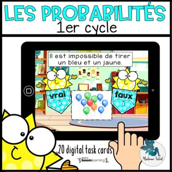 Preview of Les probabilités en 1re et 2e année Boom Cards French distance learning