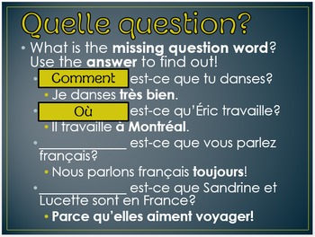 Les Questions How To Form Information Questions In French Tpt