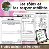 Les rôles et les responsabilités (Grade 1 FRENCH Social Studies)