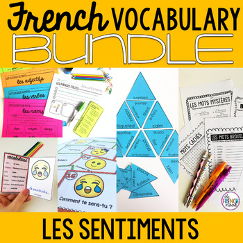 Preview of Les sentiments French emotions vocabulary BUNDLE