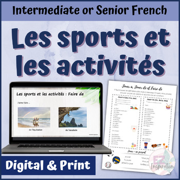 Preview of Les sports et les activités | JOUER À | JOUER DE | FAIRE DE | Hobbies and Sports
