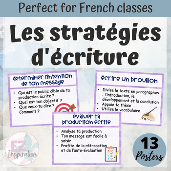 Preview of Les stratégies d'écriture | French Writing Strategy Posters | Writing Process